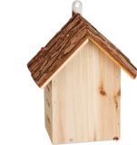 Merkloos Relaxdays Houten insectenhotel om op te hangen, voor lieveheersbeestjes, h x b x d: 22 x 18 x 12 cm, naturel