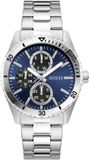 Guess Velocity Quartz Analoog Horloge Zilverkleurig Kast Gemaakt Van 100% Roestvrij Staal En Een Band Van 100% Roestvrij Staal 43 GW1061G1, GW1061G2, GW1061G6, GW1061G7