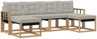 vidaXL - Buiten - bank - set - 6 - st - Wit - en - Lichtgrijs