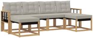 vidaXL - Buiten - bank - set - 6 - st - Wit - en - Lichtgrijs