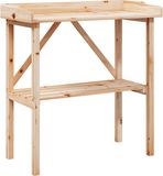 vidaXL Table de plantes avec étagère 78x38x82,5 cm bois d'épicéa massif
