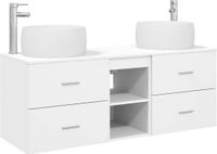 vidaXL Badkamermeubelset 3 st Wit 49,5 x 44,5 x 66 cm Bewerkt hout
