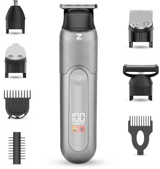 Zeri Scheerapparaat Mannen - Foil Shaver met Trimmer - Neustrimmer - Tondeuse - Waterdicht - Head Shaver - Grijs