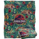 JURASSIC PARK Tropical T-Rex Silky Touch superzachte plaid 152 x 127 cm