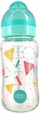 DBB REMOND Babyfles Lo Geometry Glass 240 Ml Silicone Speen 0-4 Maanden - System Mint Translucent - S / Box