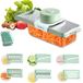 Unyqoos® Éplucheur de légumes polyvalent et réglable avec bac de récupération et six lames