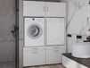Meuble WASHING 2 machines côte à côte blanc avec 2 surmeubles