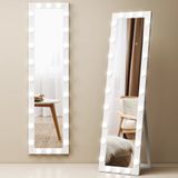 Homcom Full Length Mirror-Gehard glas, MDF-40L x 4B x 150H cm-Wit