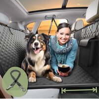De Blaffende Kat Luxe Hondendeken Auto Achterbank Met Harde Bodem - Autodeken Met Verharde Onderkant - Hondenmand Auto - Zwart - Met Autogordel Hond