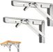 Merkloos Pakket van 2 opvouwbare console 200 mm Heavy Duty roestvrijstalen opvouwbare console Opvouwbare hoek 90 graden Ruimtebesparende opvouwbare plank voor studeerkamer, garage, kantoor, tafel, huis, keuken (zilver 200 mm)