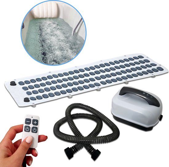 SEZGoods Bubbelbadmat - 6 Intensiteitsniveaus - Inclusief E-book & Hoofdkussen - Massagemat voor Bad & Jacuzzi