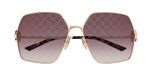 Gucci Lunettes de soleil femme Or Carré Rouge 61mm