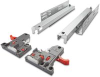 SOTECH 1 paar volledig uitschuifbare houten laden UV2-30-K3D-L350-SC FullSlide 3D-verstelling 350 mm SoftClose Draagvermogen tot 30 kg