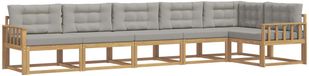 vidaXL - Buiten - bank - set - 4 - st - Wit - en - Lichtgrijs - Polyester