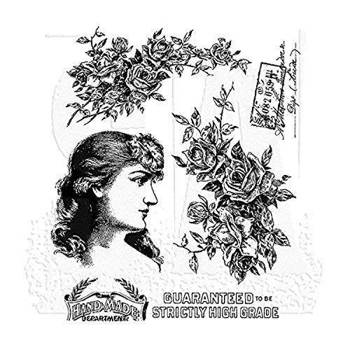 Stampers Anonymous Tim Holtz Cling Stamps 7" x 8.5" Lady Rose