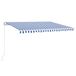 vidaXL Zonnescherm met LED-verlichting, 400x350 cm, blauw en wit