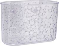 Merkloos Shampoo flessenhouder - transparant - met zuignappen - 19 cm - druppeldesign