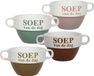 Bellatio Design Soepkommen - Soep van de dag - 8x stuks - multicolore - keramiek - D12 x H8 cm - Stapelbaar