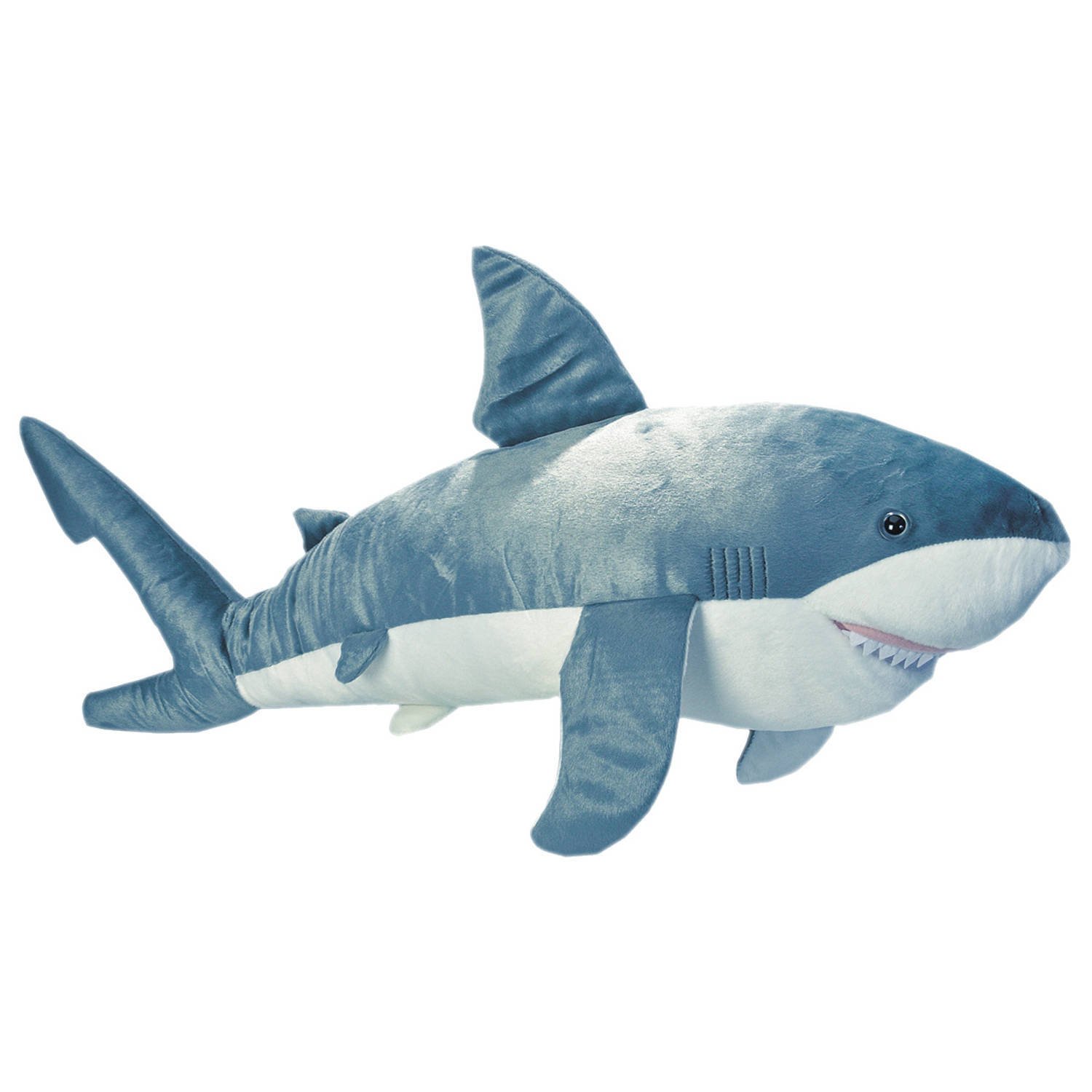 Wild Republic knuffel haai junior 76 cm pluche grijs/wit