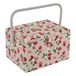 Hobby Gift Exclusief grote naaidoos, opbergdoos voor knutselwerk, opbergdoos voor accessoires, speldenkussen, handvat van PVC, 23,5 x 31 x 20 cm, aardbeien