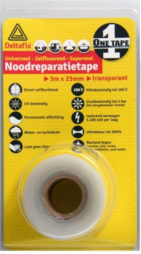 Deltafix Noodreparatietape Transparant - 2.5cm x 5m