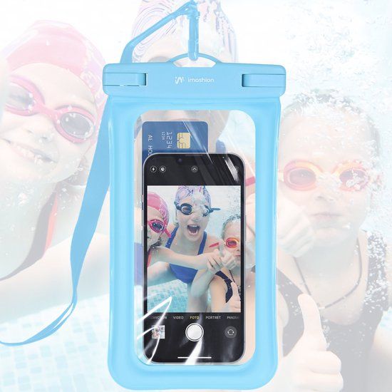 iMoshion universeel waterdicht telefoonhoesje Lichtblauw - Onderwater hoesje voor Smartphones