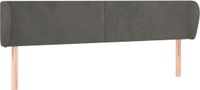 vidaXL Hoofdbord met randen 203x23x78/88 cm fluweel donkergrijs