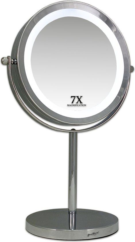 Gérard Brinard Eurocompact van den Brink Metalen make-up LED spiegel dubbelzijdig 17,5CM Ø 7x vergroting