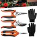 Unyqoos® Complete Tuinschaarset met Drie Scharen en Beschermende Tuinhandschoenen