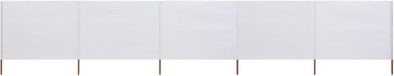 vidaXL Windscherm 5-panelen 600x120 cm stof zandwit