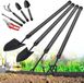 Ibenzoa® 5-delige tuingereedschapset – compact en draagbaar, roestvrij staal: grote en kleine handlepels, cultivator, onkruidsteker, tuinschaar
