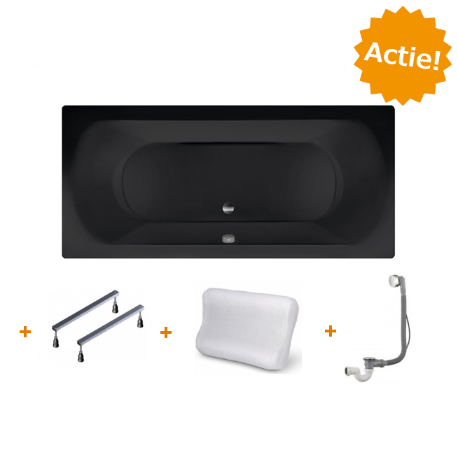 XENZ Beterbad Lagoon duobad 190 x 90 cm Ebony