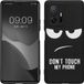 kwmobile telefoonhoesje geschikt voor Xiaomi 11T / 11T Pro - Hoesje voor smartphone in wit / zwart - Backcover van TPU - Don't Touch My Phone design