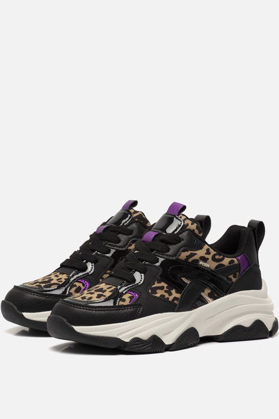 POSH by Poelman Gigi Leopard Sneakers zwart