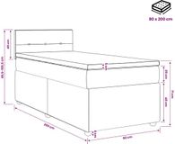 vidaXL Boxspringbed met matras, donkerbruin, 80 x 200 cm, stof