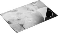 Chefcare Inductie Beschermer Abstracte Kunst - Luxueuze Marmer - Zwart Wit - 81x52 cm