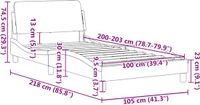 vidaXL Bedframe "Dover" fluweel lichtgrijs 100x203 cm