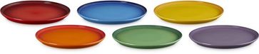 Le Creuset Vancouver Dinerborden Coupe 27 cm Regenboog Kleuren Set Van 6