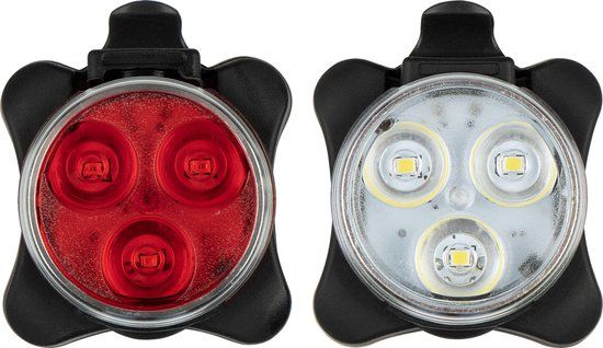 Get & Go LED Fietsverlichting Set Oplaadbaar - TRI- LED 45 - Zwart