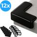 Nuvance Protections d'angle Bébé - 12 pièces - Noir