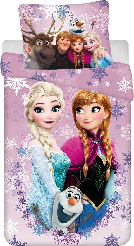4KidsOnly Frozen Dekbedovertrek Snowflakes - Eenpersoons - 140 x 200 cm - Katoen