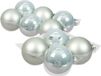 Merkloos / Sans marque 20x stuks glazen kerstballen mintgroen (oyster grey) 8 en 10 cm mat/glans - Kerstversiering/kerstboomversiering