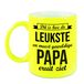 Mok neon geel 330 ml - cadeau verjaardag / Vaderdag