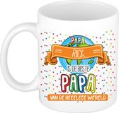 Bellatio Decorations Naam mok papa Rick - wit - de beste - keramiek - 300 ml - Vaderdag - cadeau