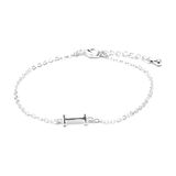LUXENTER Armband alfabet met zilveren afwerking - letter I