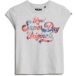 Superdry - T-shirt met kapmouwen, bloemenprint en tekst - Dames - T-shirts