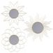 Natural Living Wandspiegel set Sunflower - goud - 3-delig - metaal - rond - 3x D25cm