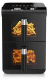 Arendo Heißluftfritteuse mit Doppelkorb, 11,4 l, 2800 W