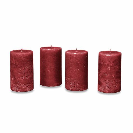 LOBERON Kaars set van 4 Braga rood