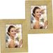 Zep Fotolijstje goud met glitters - 2x stuks - hout - 21 x 25 cm - geschikt voor foto van 15 x 20 cm - staand / hangend